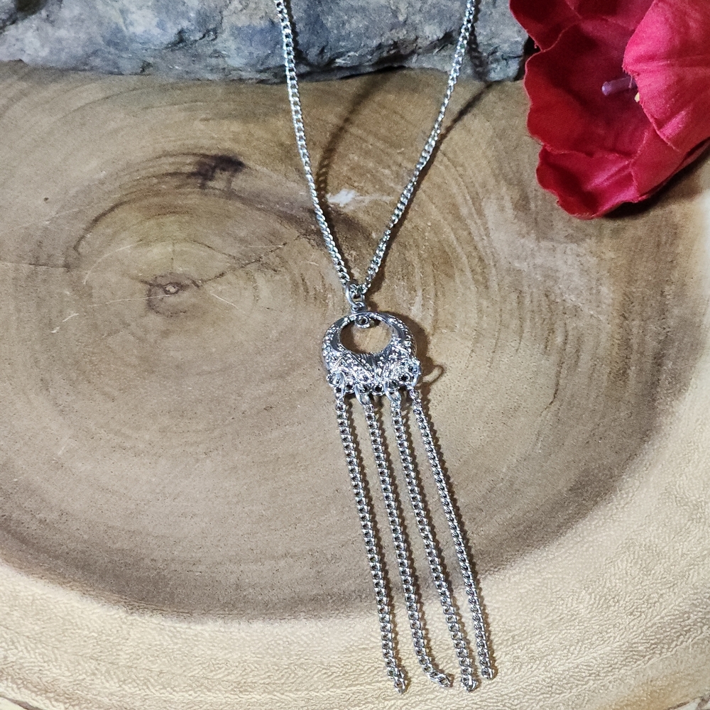 Y2K Boho Moon Goddess Celestial Fringe Long Layering Necklace Chandelier Pendant